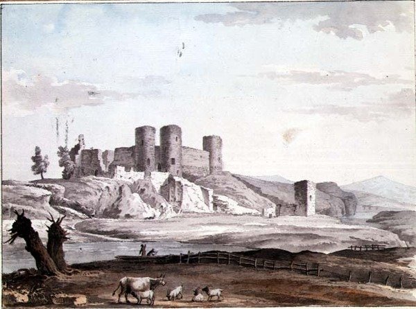 Rhuddlan Castle from the Bridge by Samuel Hieronymous Grimm