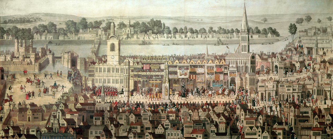The Coronation Procession of King Edward VI in 1547 by Samuel Hieronymous Grimm