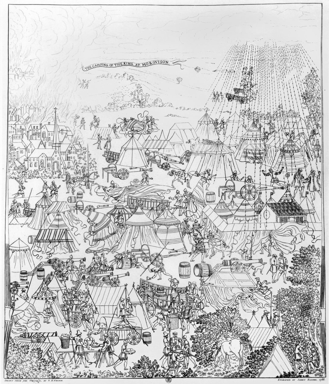 The Encampment of King Henry VIII at Marquison, July 1544 by Samuel Hieronymous Grimm