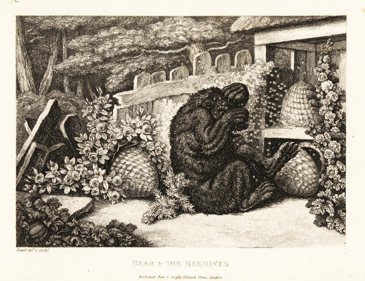 A Brown Bear Attacked by an Army of Bees by Samuel Howitt