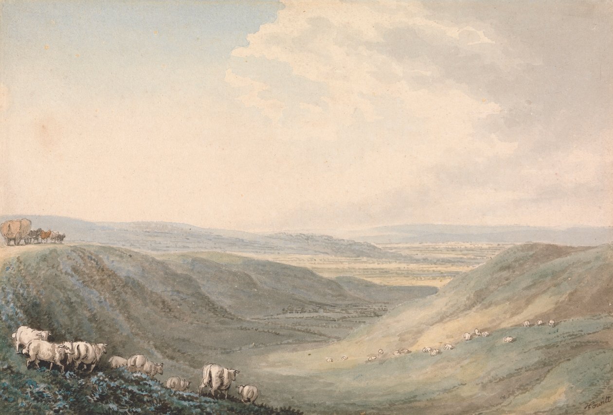Valley Landscape with Sheep by Samuel Howitt