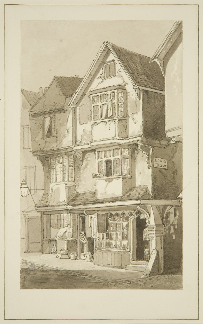 Old Houses, corner of Long Row, Temple Street by Samuel Jackson