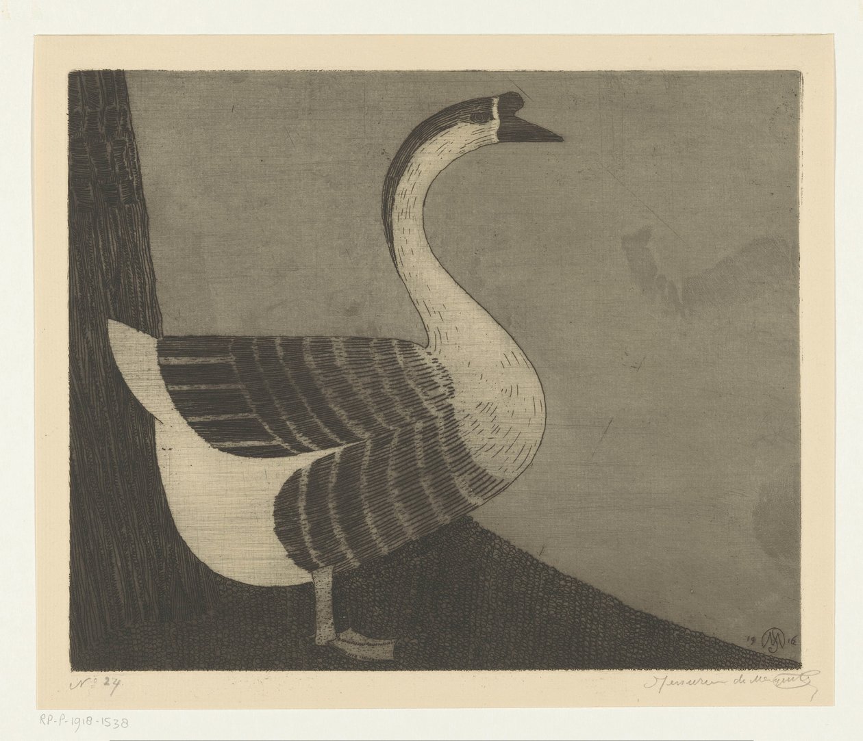 Knob Goose by Samuel Jessurun de Mesquita (signed by artist)