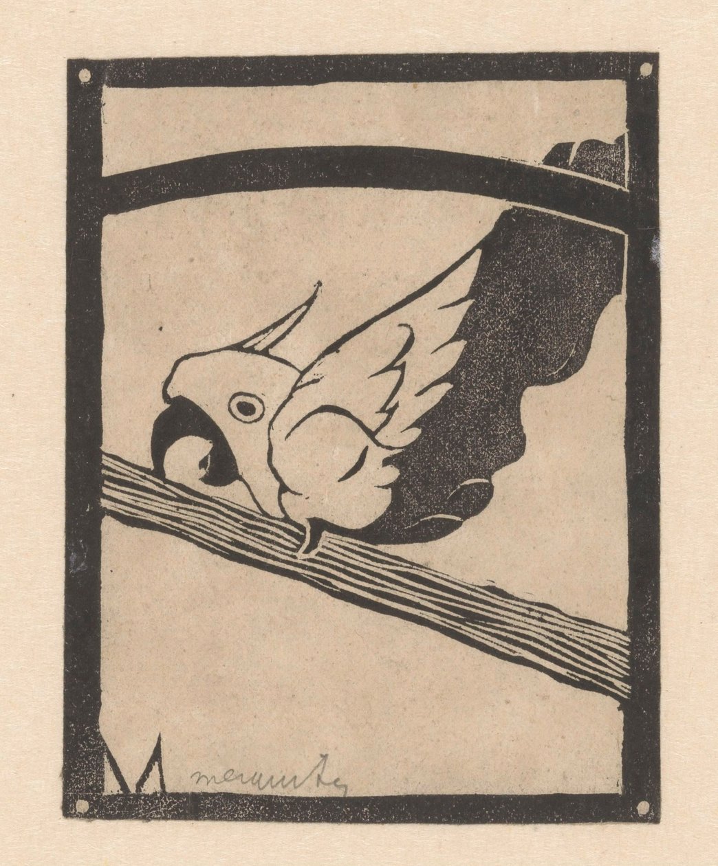 Pappie (Screaming Cockatoo) by Samuel Jessurun de Mesquita (signed by artist)
