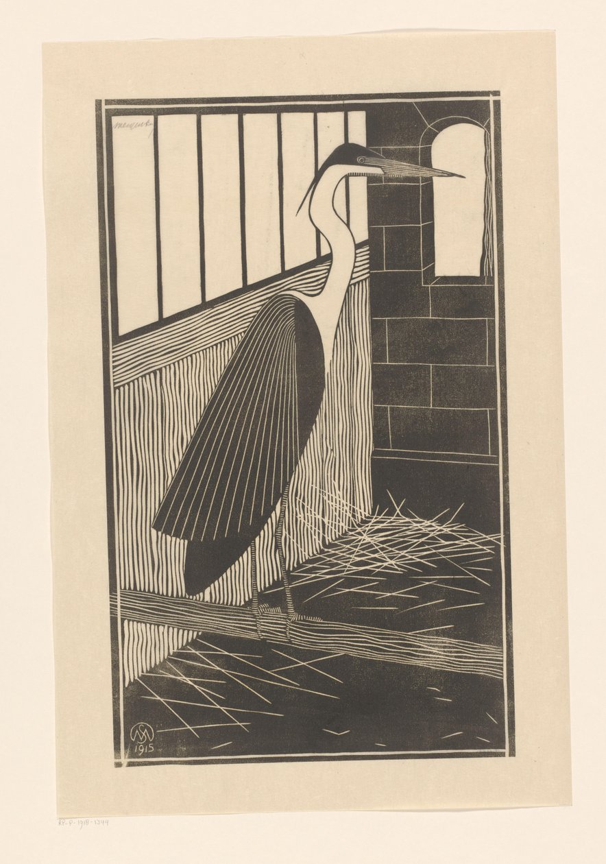 Great Blue Heron by Samuel Jessurun de Mesquita (signed by artist)