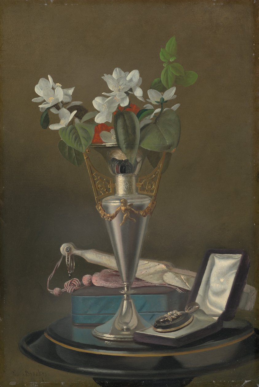 Still Life with Fan and Pendant, c. 1865-1875 by Samuel Marsdon Brookes