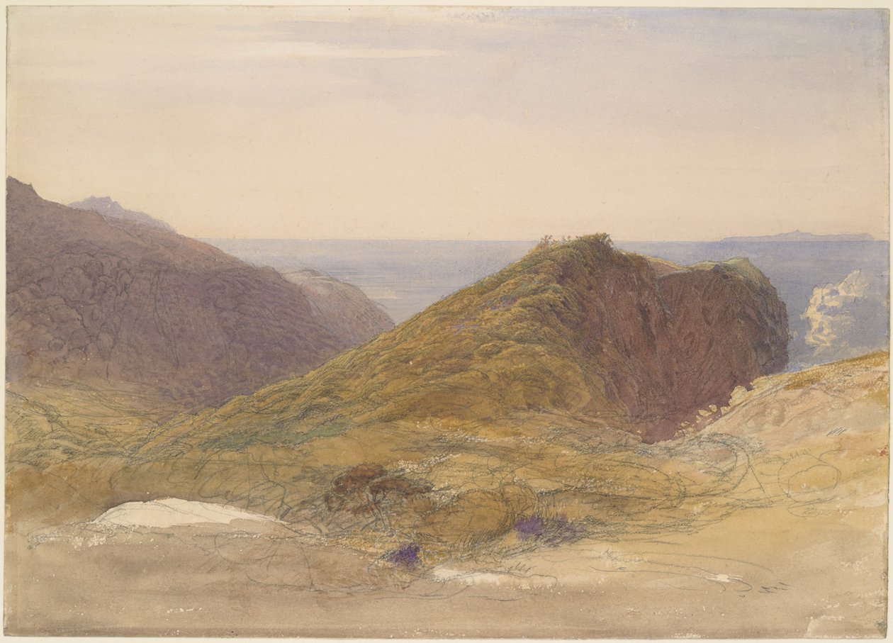 On the North Coast of Devon, Lundy Island in the Distance by Samuel Palmer