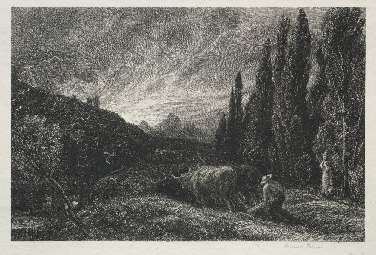 The Early Plowman by Samuel Palmer
