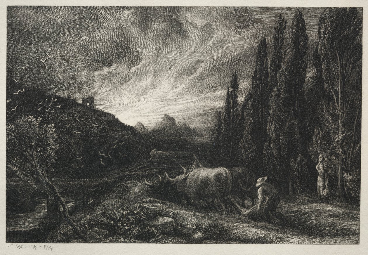 The Early Plowman, before 1861 by Samuel Palmer