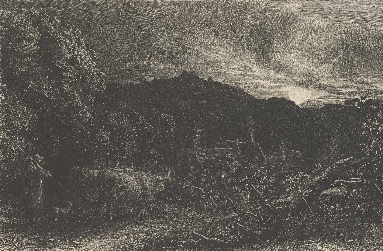 The Weary Ploughman, or The Herdsman, or Tardus Bubulcus, begun 1858 by Samuel Palmer