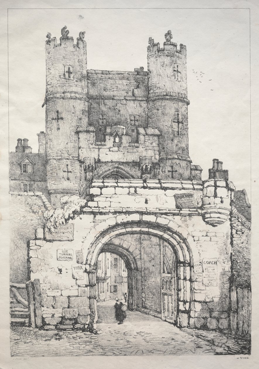 At York, Medieval Gate by Samuel Prout