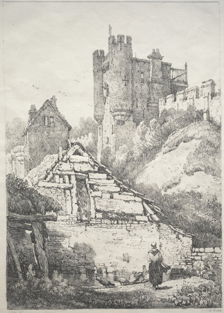 At York, Farmyard with Chickens by Samuel Prout