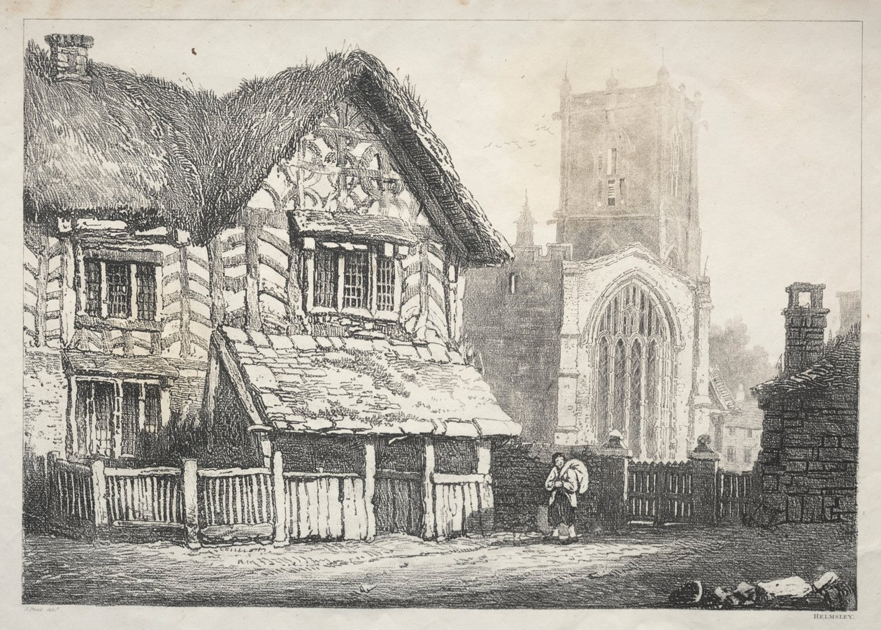 A Series of Ancient Buildings and Rural Cottages in the North of England: Helmsley by Samuel Prout