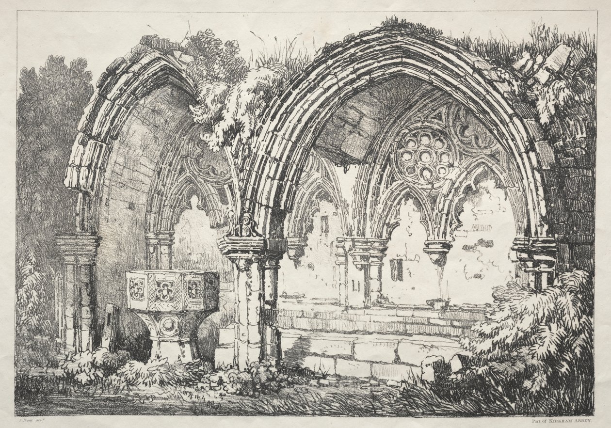 Part of Kirkham Abbey by Samuel Prout