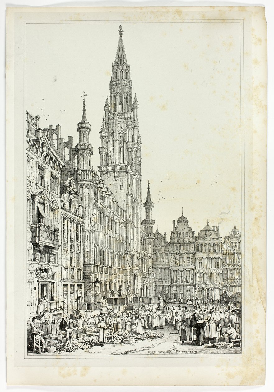 Hotel de Ville, Brussels by Samuel Prout
