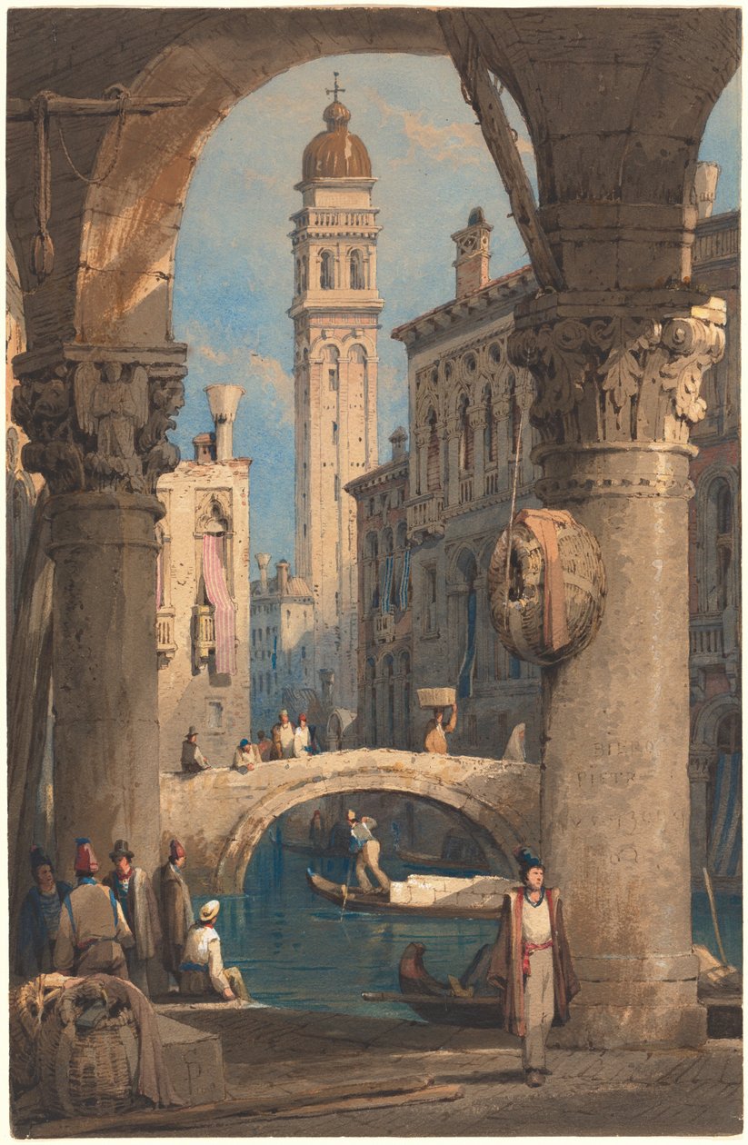 San Giorgio dei Greci, Seen from an Arcade by Samuel Prout