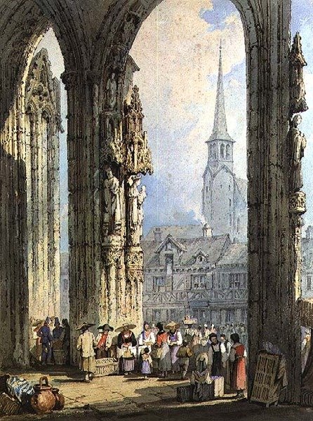 Scene from a Church Porch by Samuel Prout