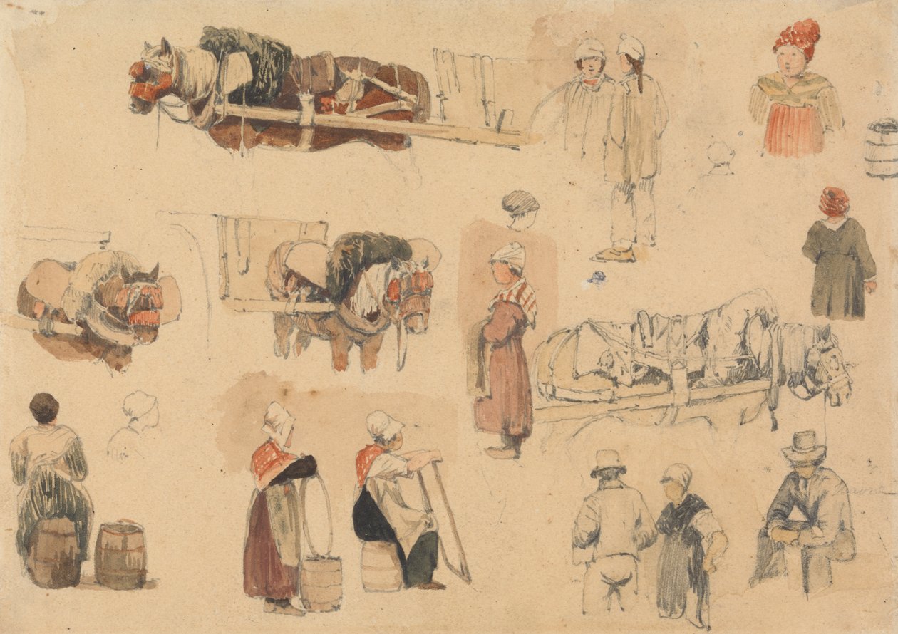 Sketches of Peasants and Work-Horses by Samuel Prout