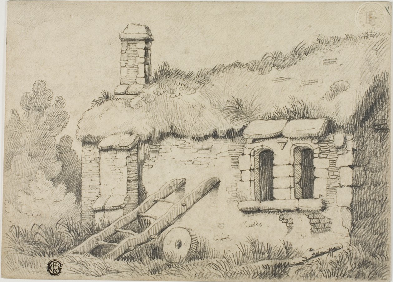 Thatched Cottage by Samuel Prout