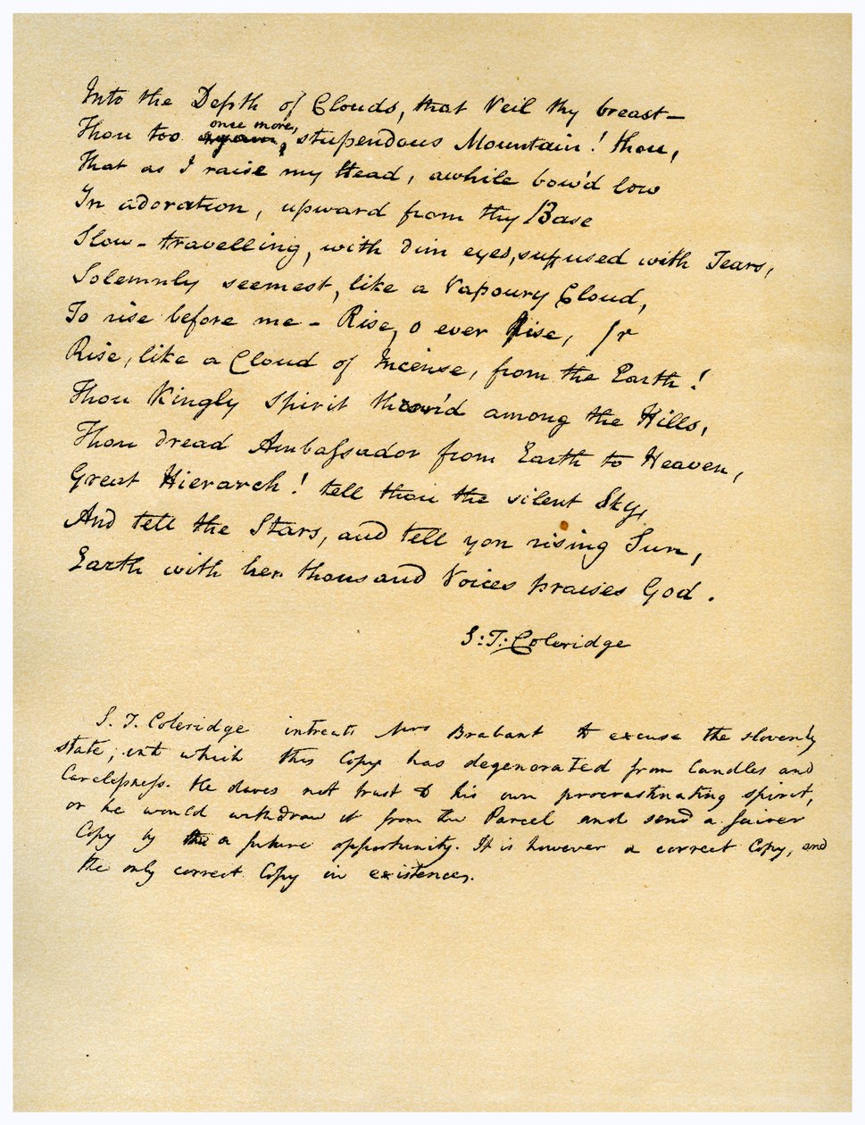 Hymn before Sunrise in the Vale of Chamouny by Samuel Taylor Coleridge