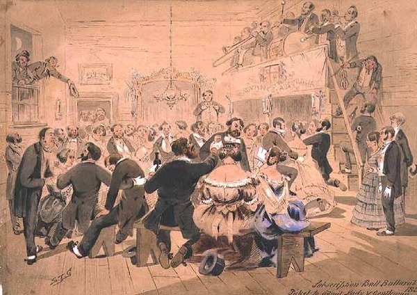 The First Subscription Ball, Ballarat, Victoria by Samuel Thomas Gill