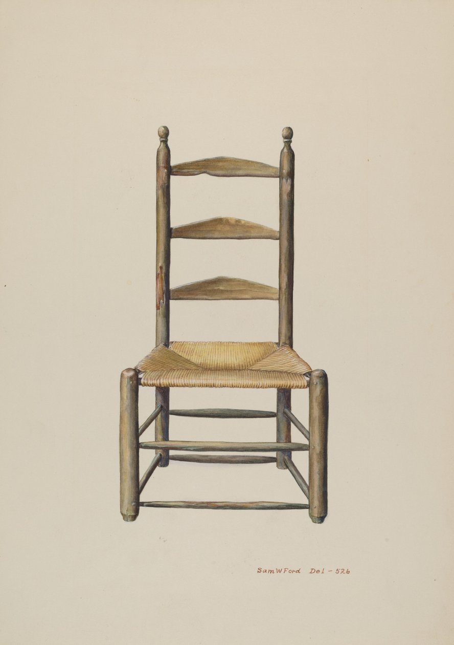 Pennsylvania Ladder Back Chair by Samuel W. Ford