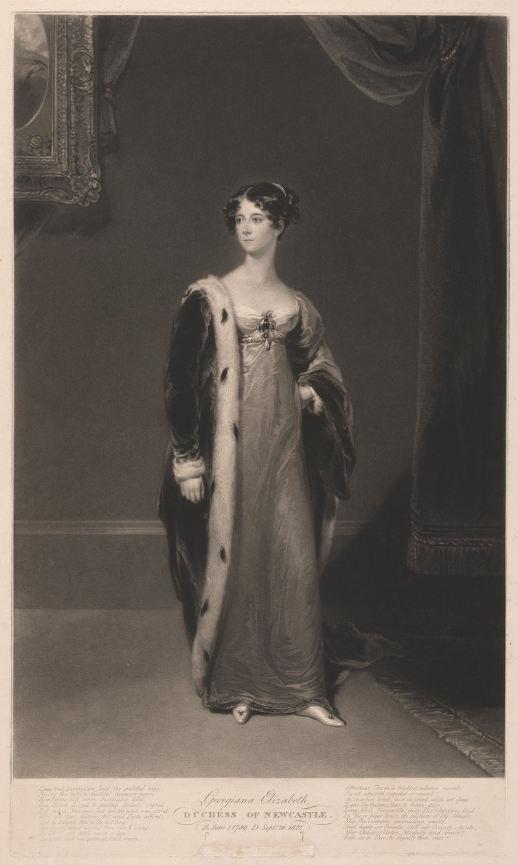 Georgiana Elizabeth Duchess of Newcastle by Samuel William Reynolds