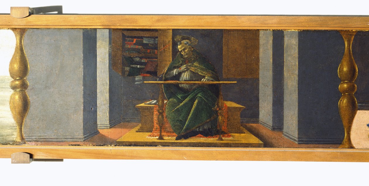 St Augustine in his Study, predella panel from the Altarpiece of St Mark, c.1488-90 by Sandro Botticelli