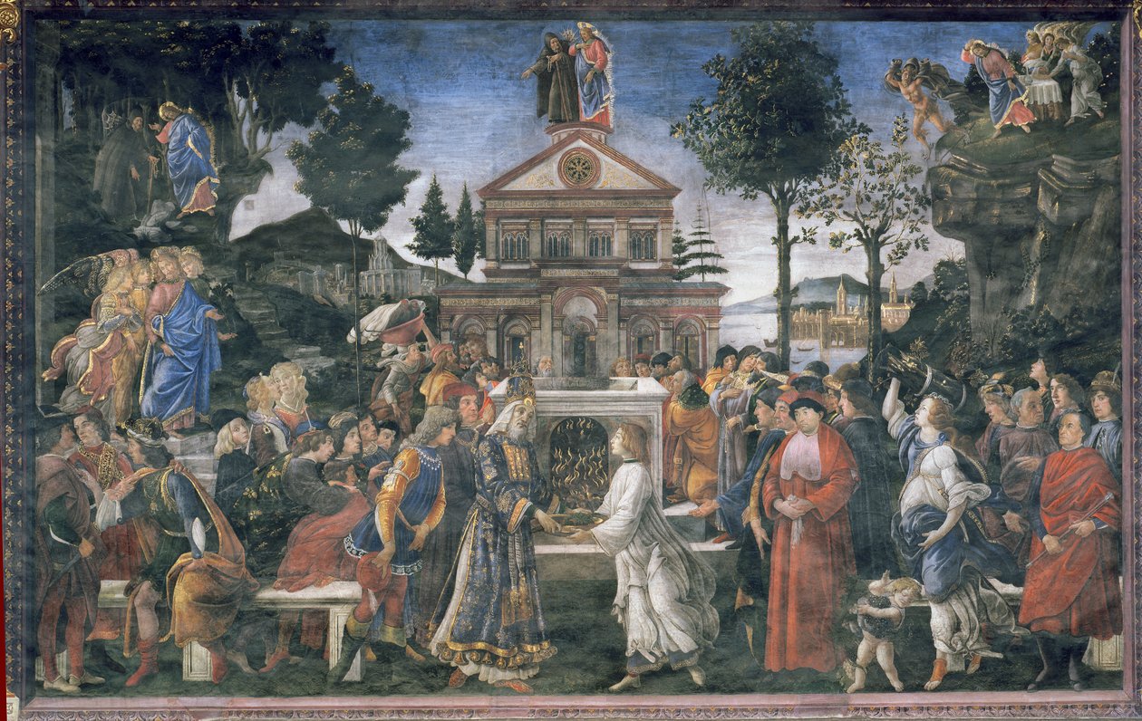 The Purification of the Leper and the Temptation of Christ, Sistine Chapel, 1481 by Sandro Botticelli