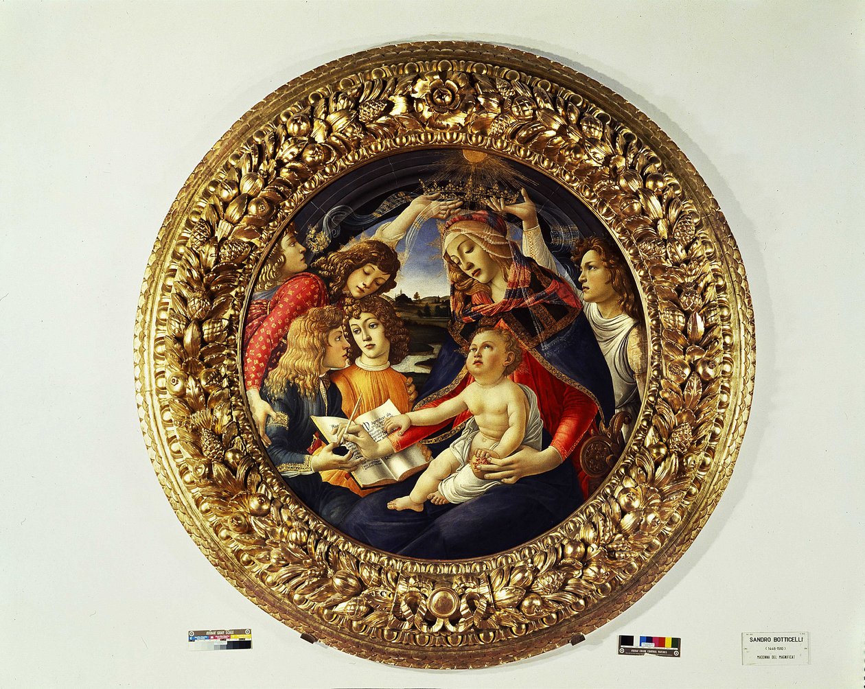 Madonna del Magnificat and Five Angels (tondo) by Sandro Botticelli