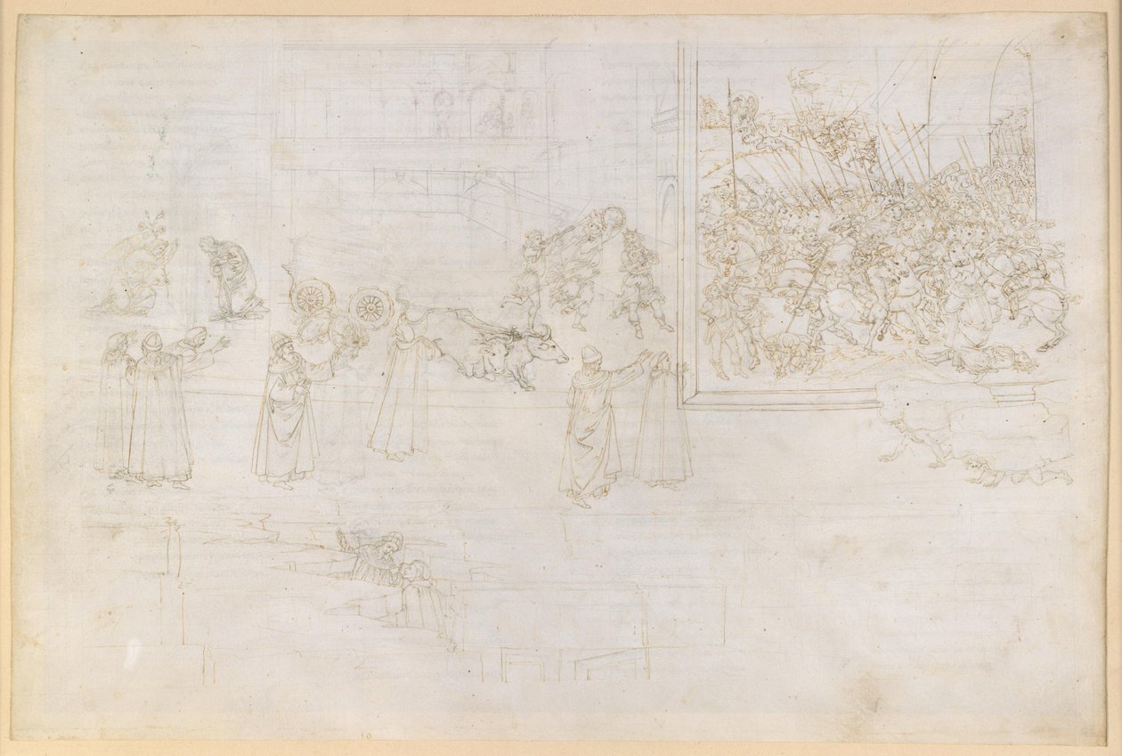 The Divine Comedy, Purgatorio X. First Ring of Purgatorio: The Marble Reliefs; Penance of the Proud by Sandro Botticelli