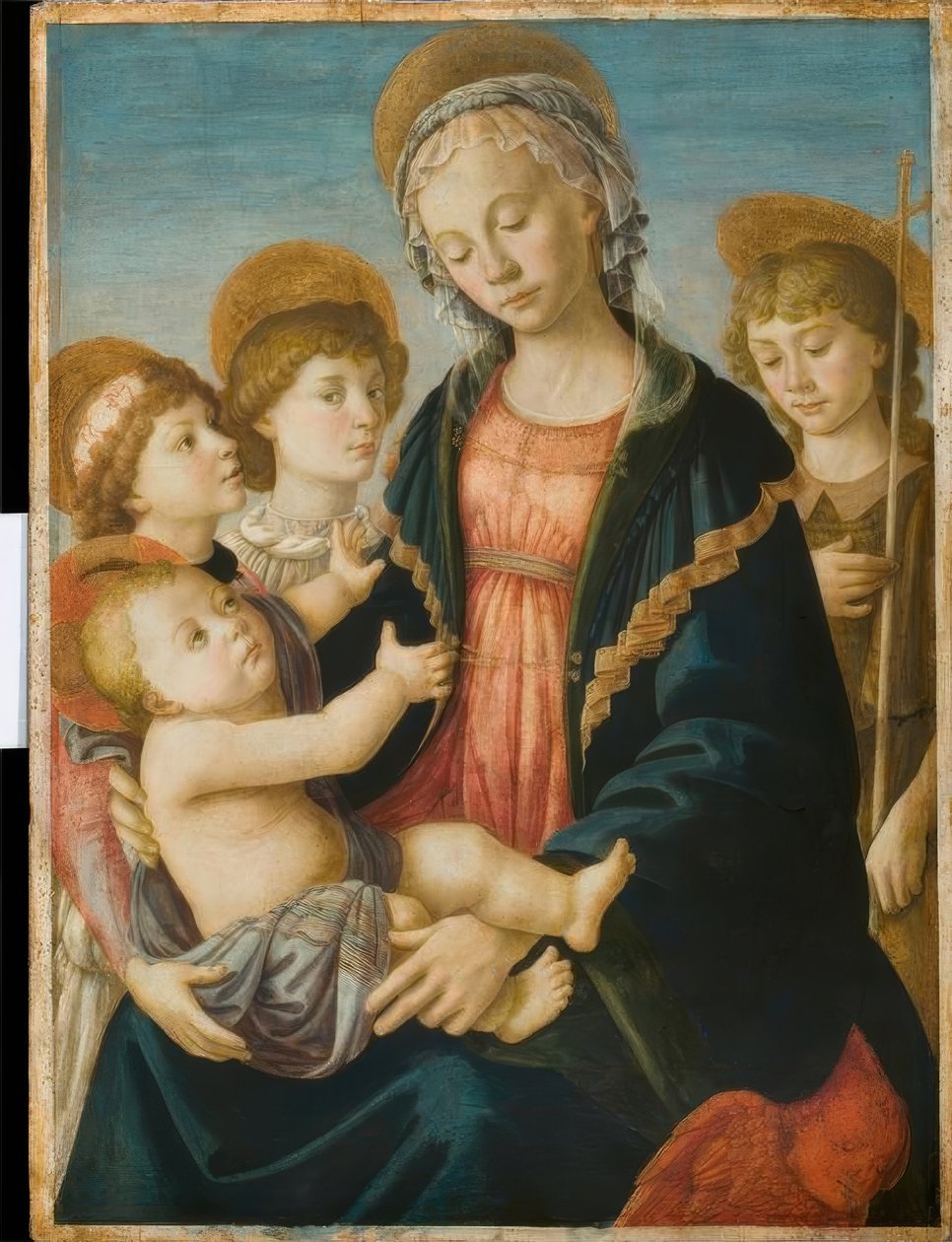 Mary with Child, the Young John, and Two Angels by Sandro Botticelli