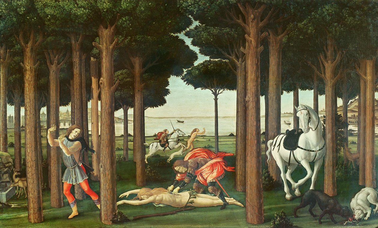 The Disembowelment of the Woman Pursued: Scene II of The Story of Nastagio degli Onesti by Sandro Botticelli