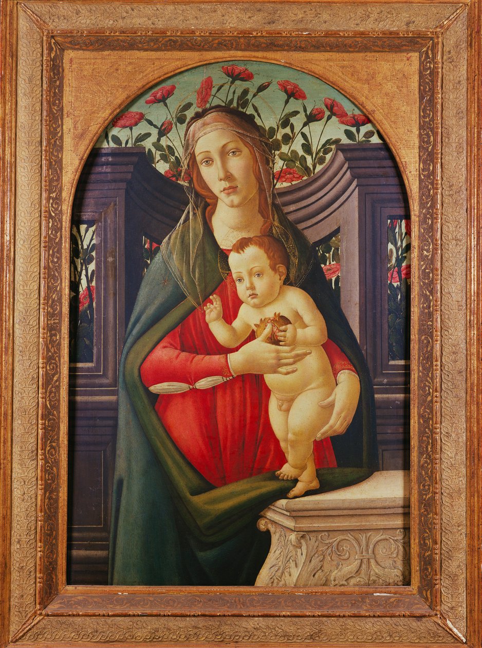 The Madonna and Child in a Niche Decorated with Roses by Sandro Botticelli