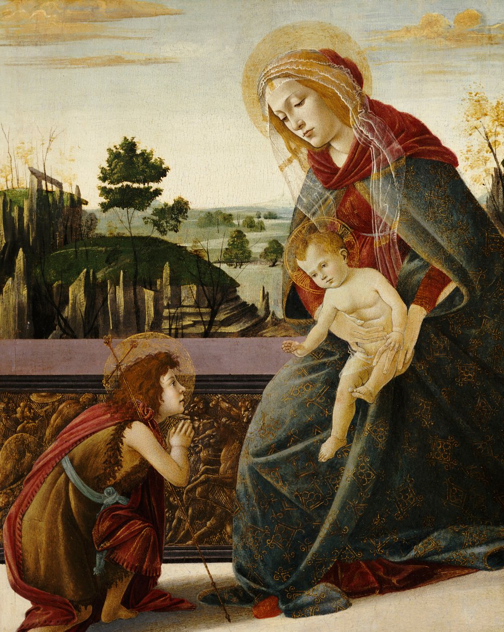 The Madonna and Child with the Young St. John the Baptist in a Landscape by Sandro Botticelli