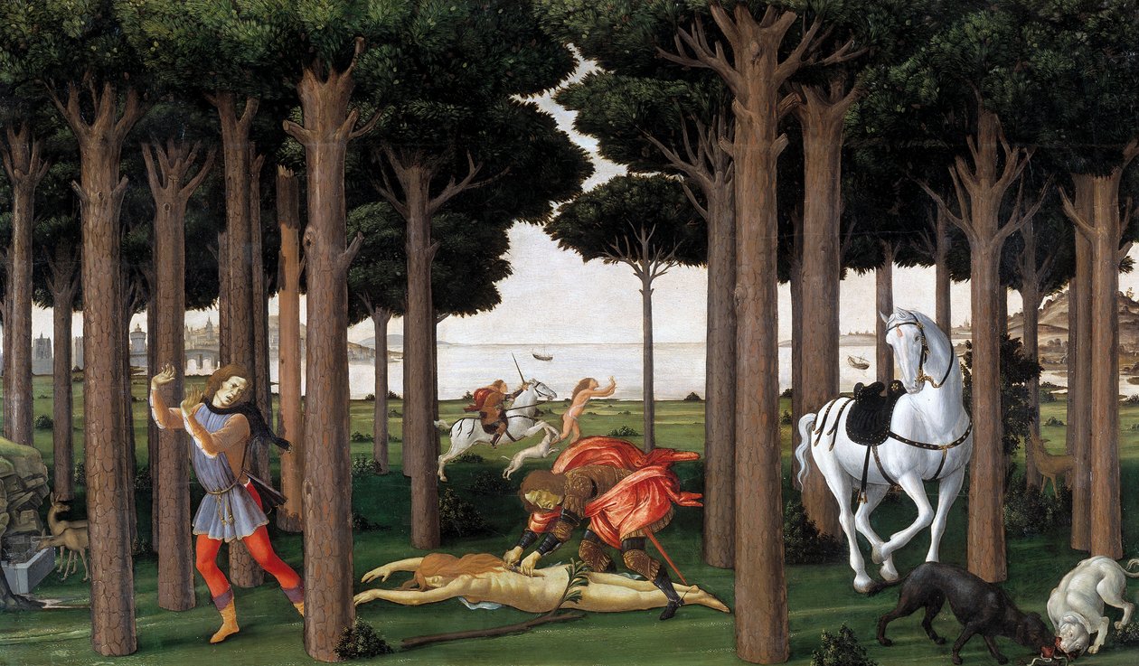 The Story of Nastagio degli Onesti: Second Episode, ca. 1483 by Sandro Botticelli
