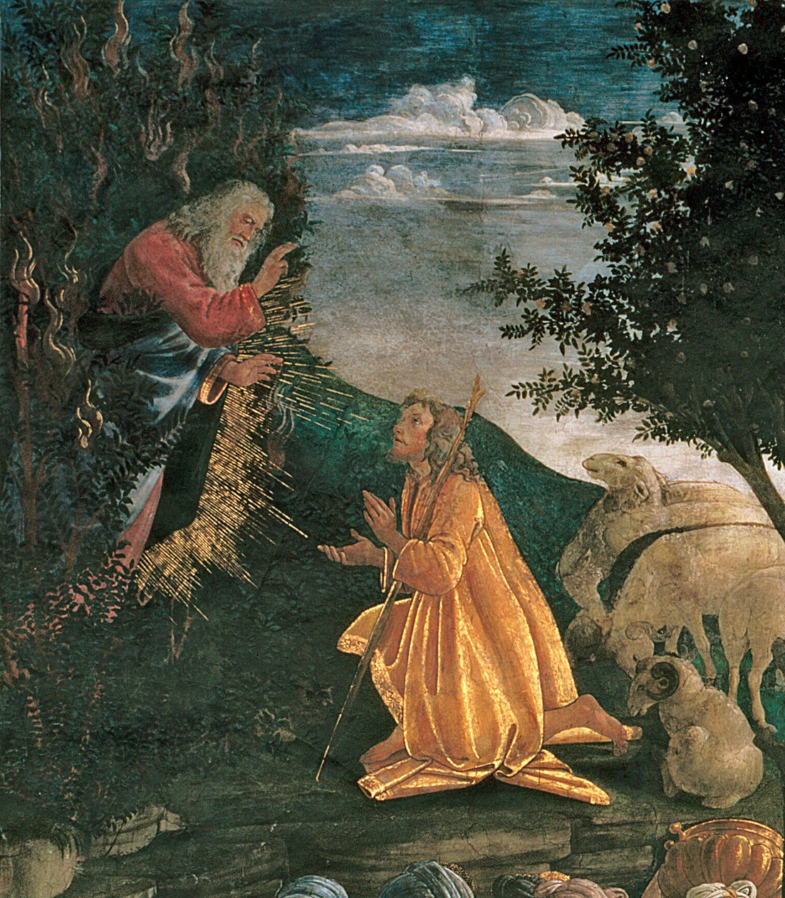 The Youth of Moses, in the Sistine Chapel (detail) by Sandro Botticelli