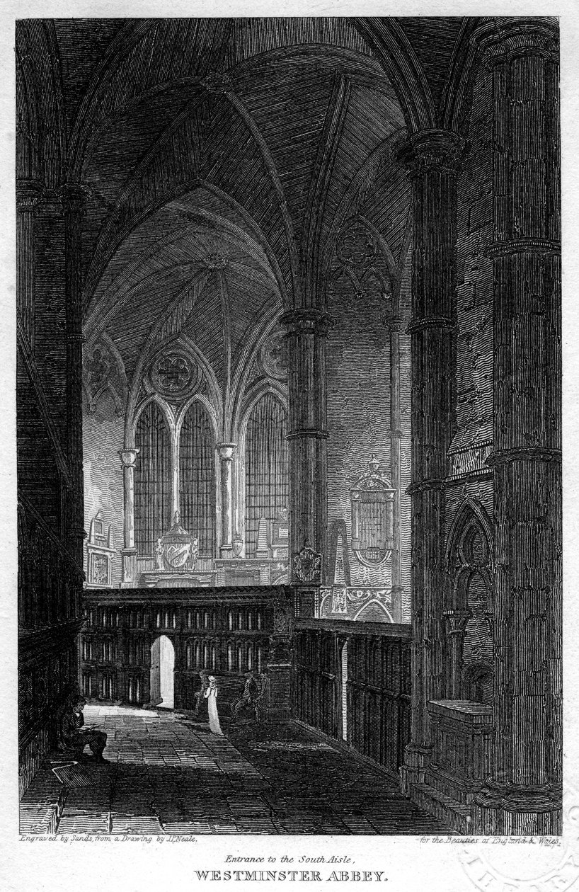 Entrance to the south aisle, Westminster Abbey, London by Sands