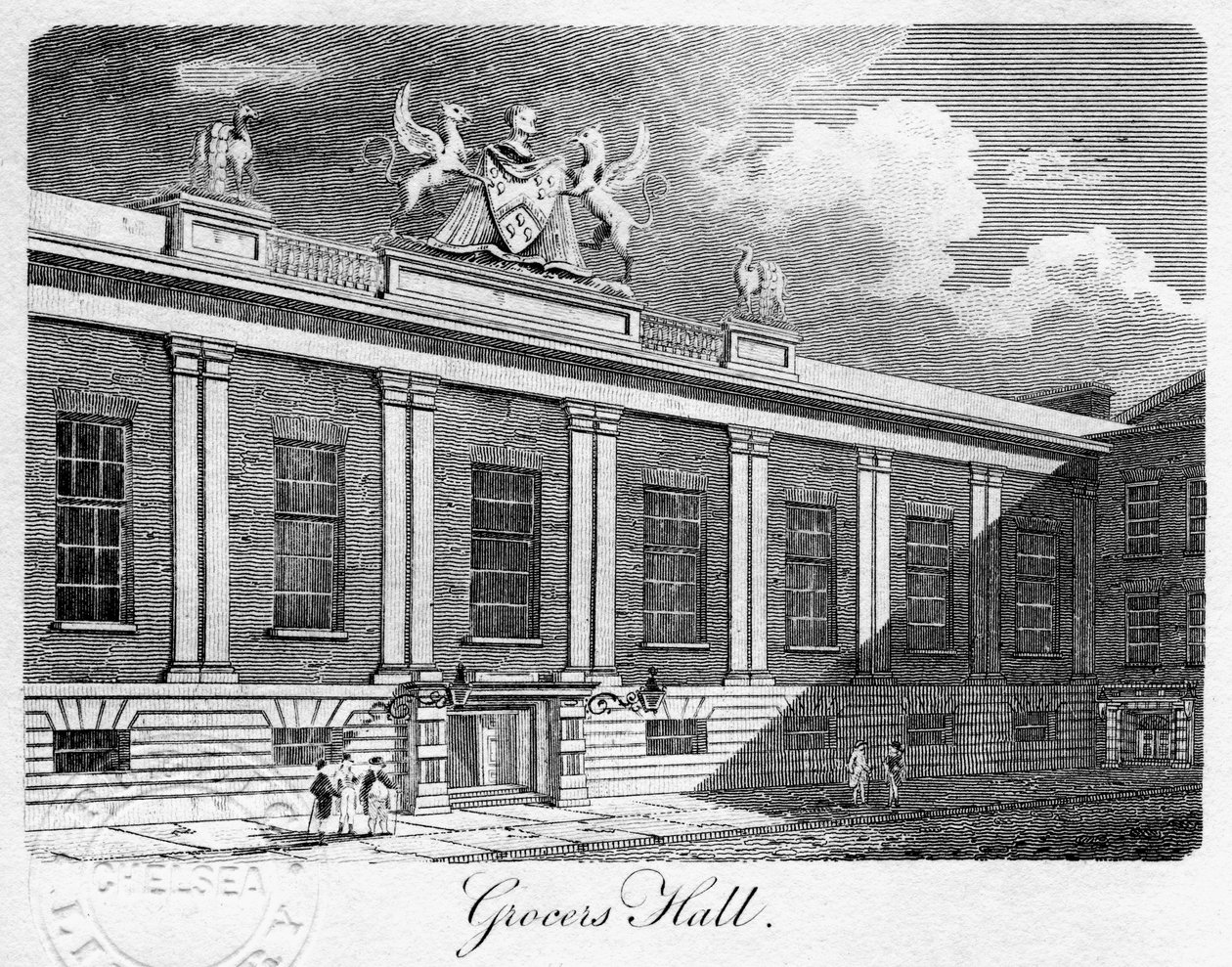 Grocers Hall, City of London, 1811 by Sands