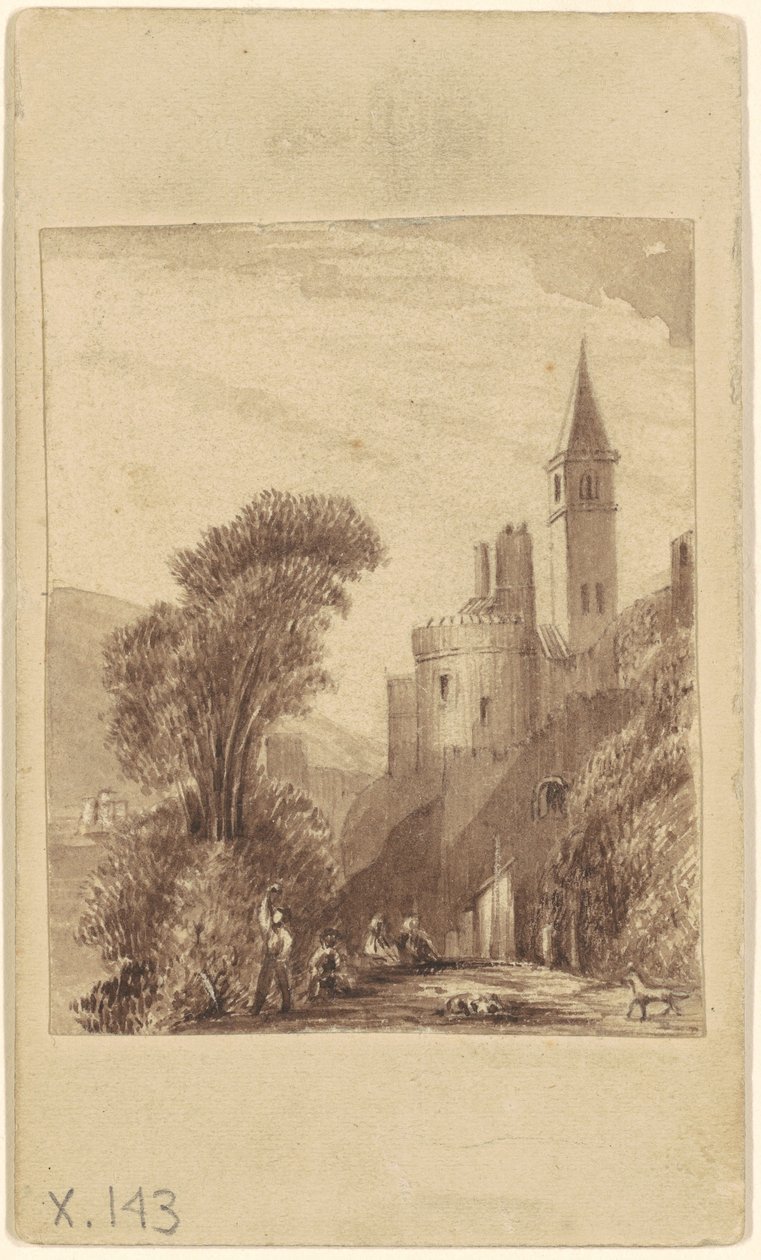Castle and Figures by Sanford Robinson Gifford