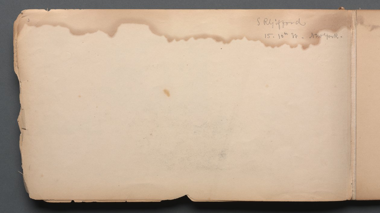 Sketchbook, page 03: S.R. Gifford 15 10th Street New York by Sanford Robinson Gifford