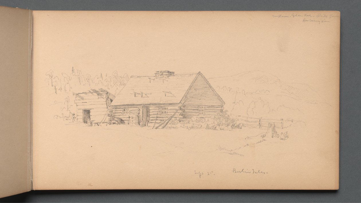 Sketchbook, page 14: "Berlin Falls September 2nd" by Sanford Robinson Gifford
