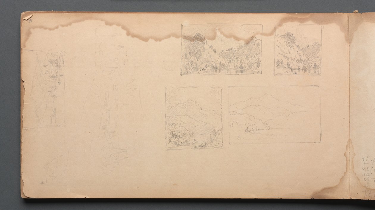 Sketchbook, page 39: Maine Landscape Vignettes by Sanford Robinson Gifford