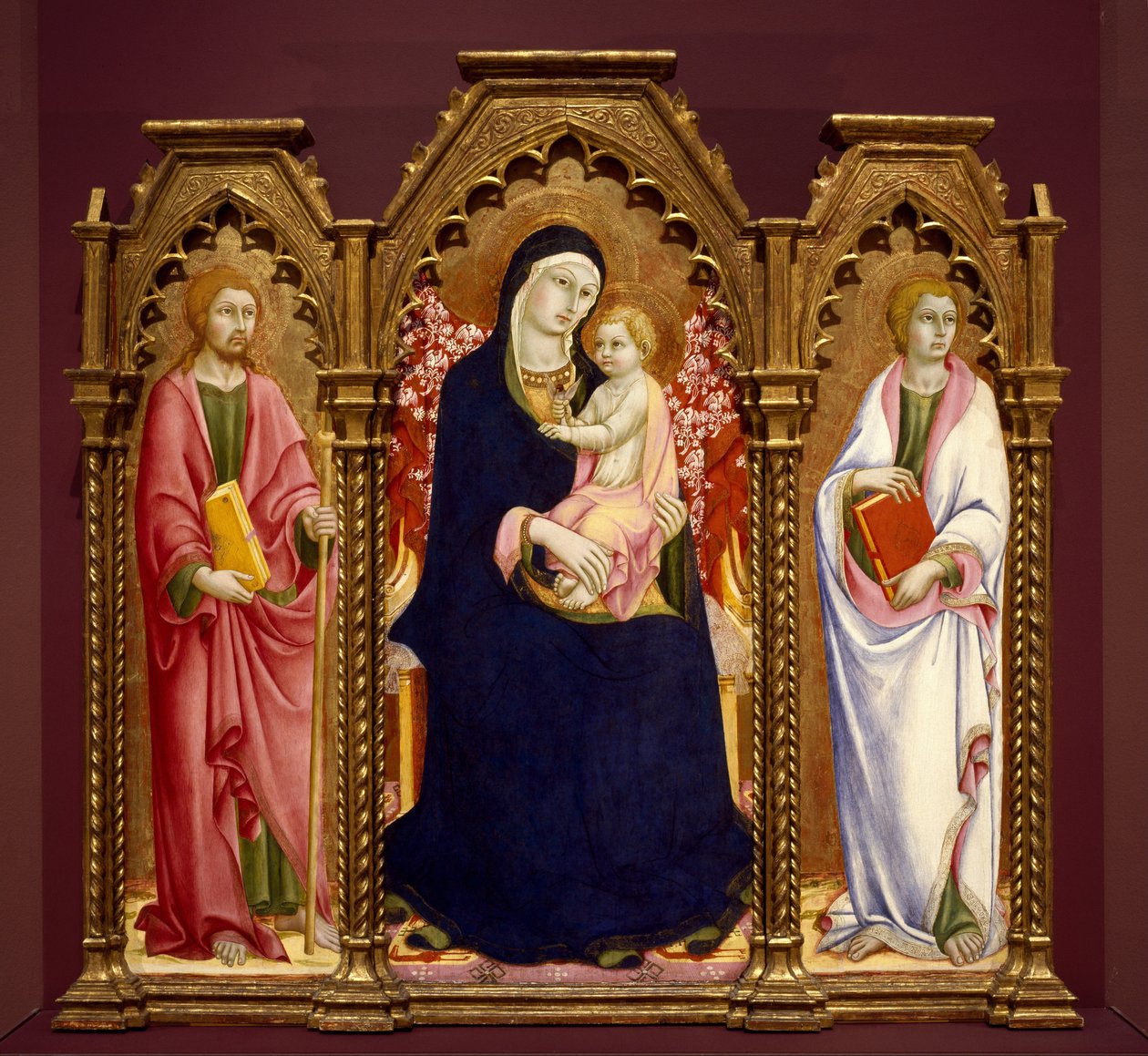 Madonna and Child with Saints James Major and John the Evangelist, Altarpiece by Sano di Pietro