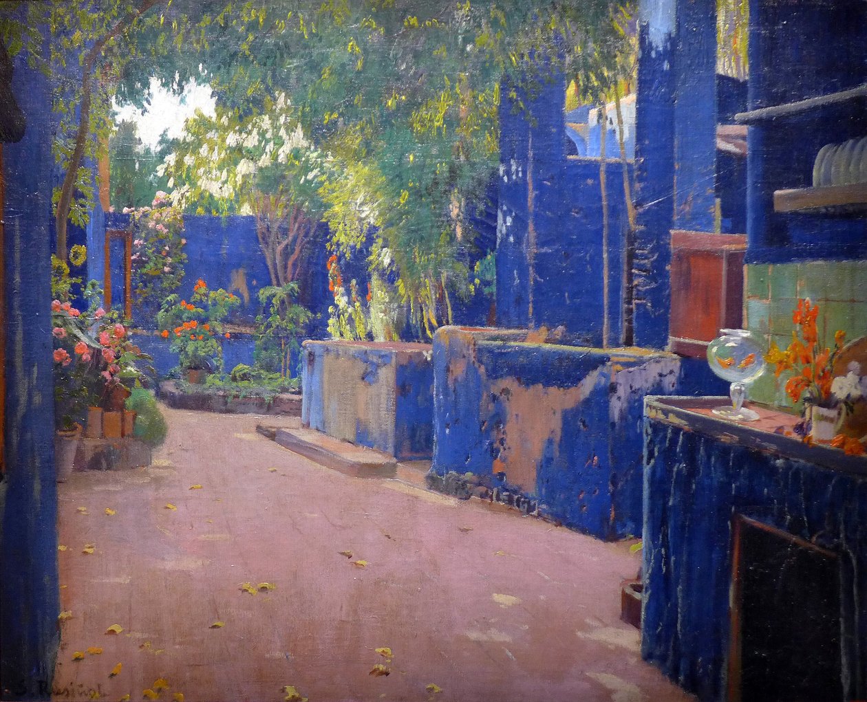The Blue Patio - (El patio azul, Sitges) by Santiago Rusinol i Prats