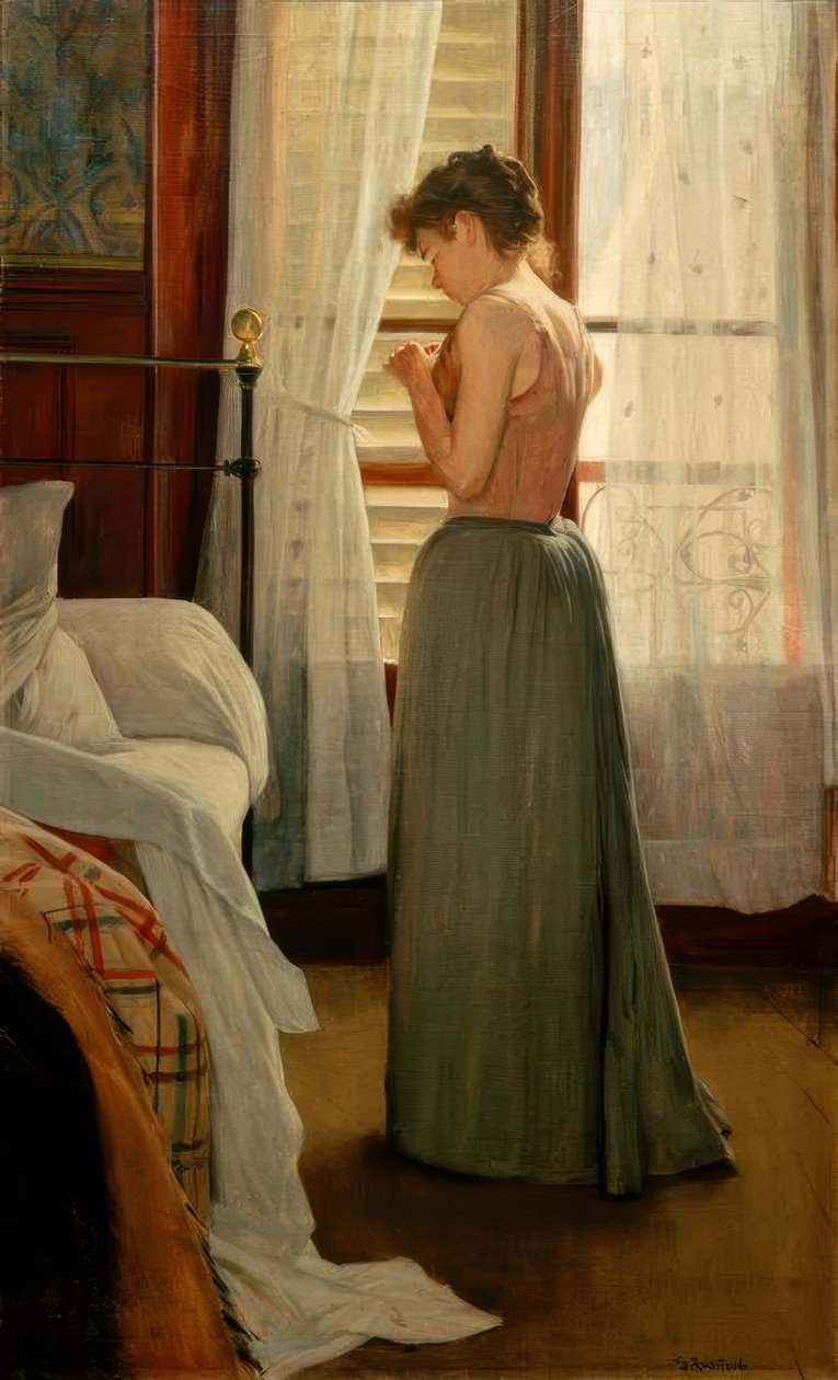Interior with Woman by Santiago Rusiñol