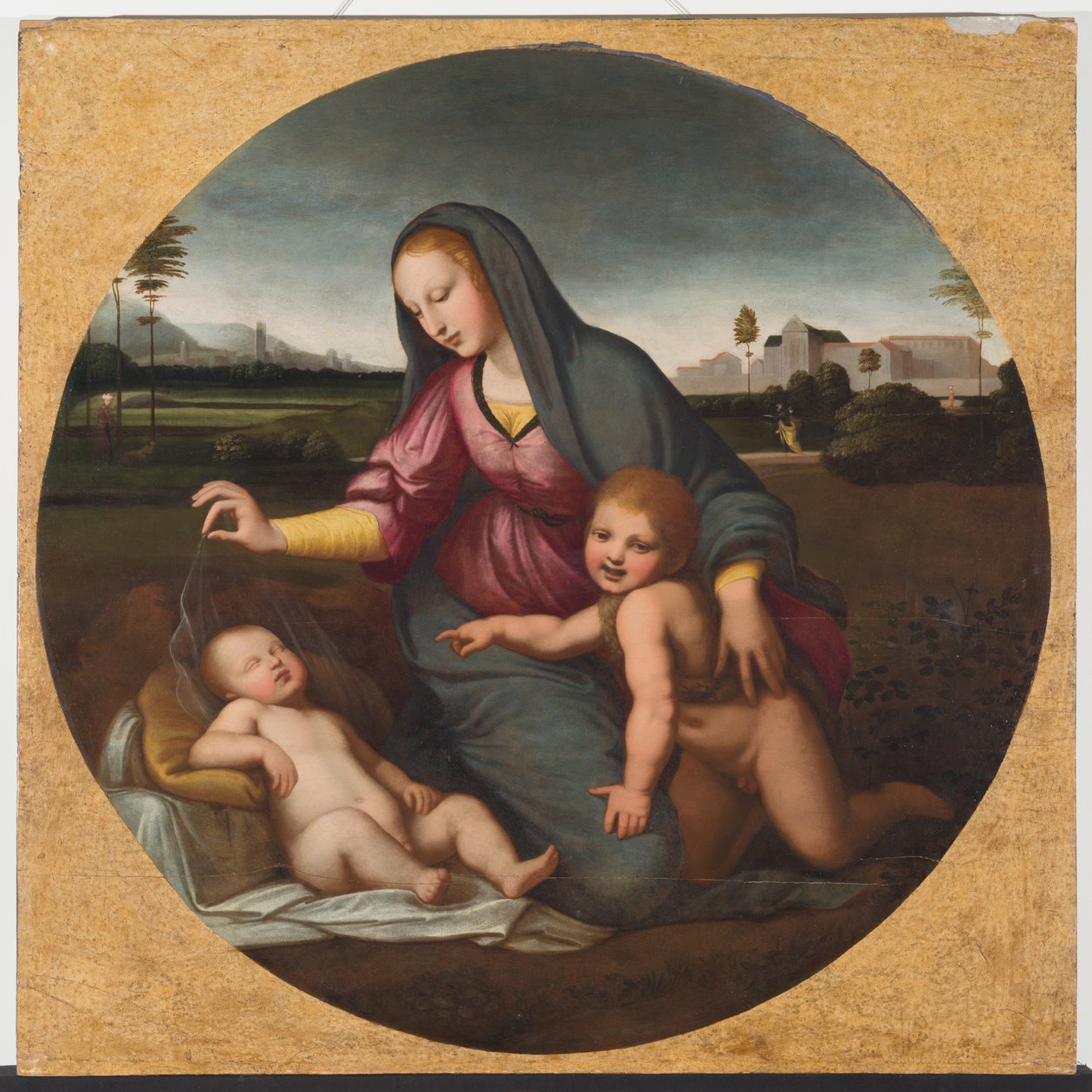 Madonna and Child with the Young St. John by Sanzio of Urbino (follower of) Raphael