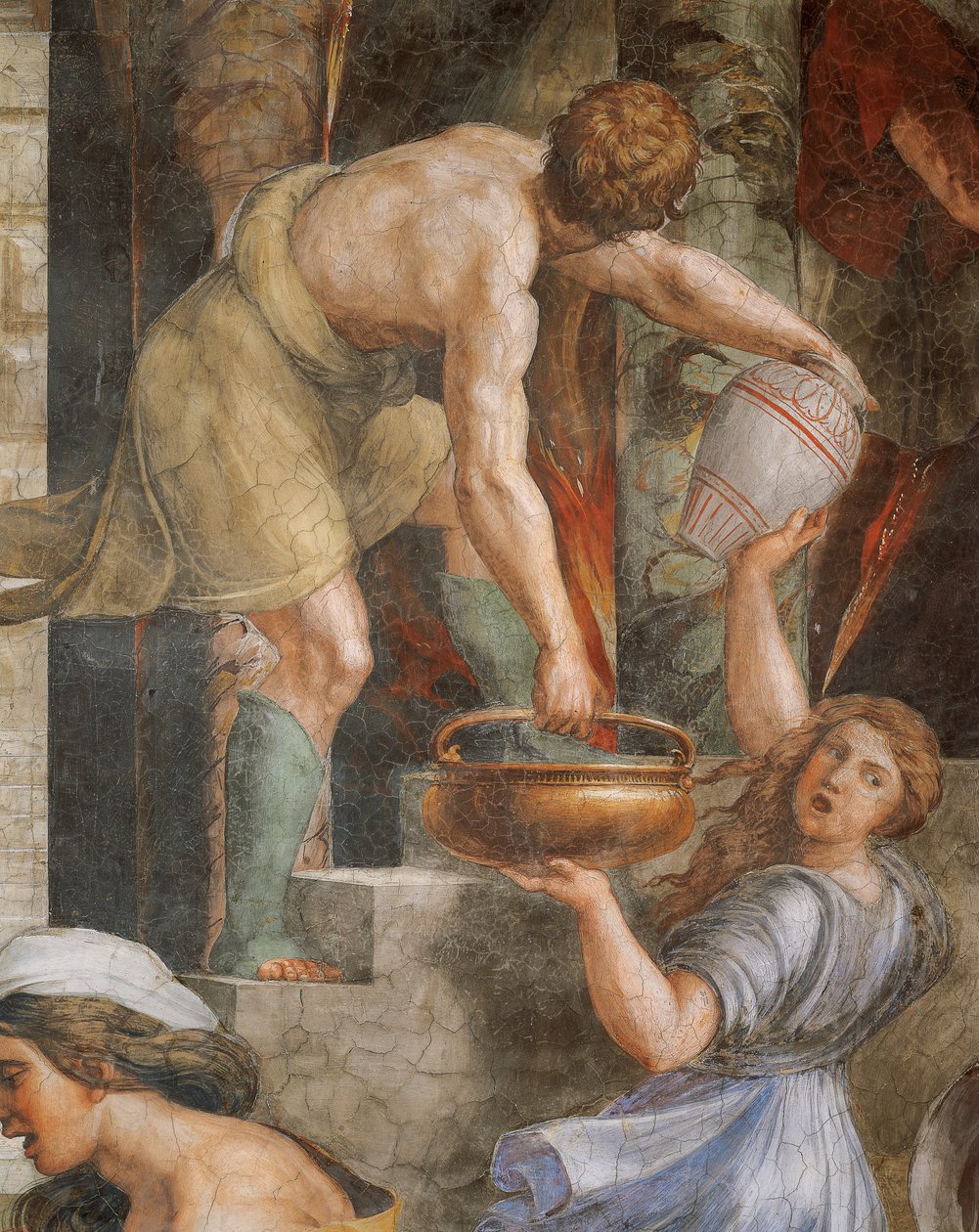 Fire in the Borgo by Sanzio of Urbino (workshop) Raphael