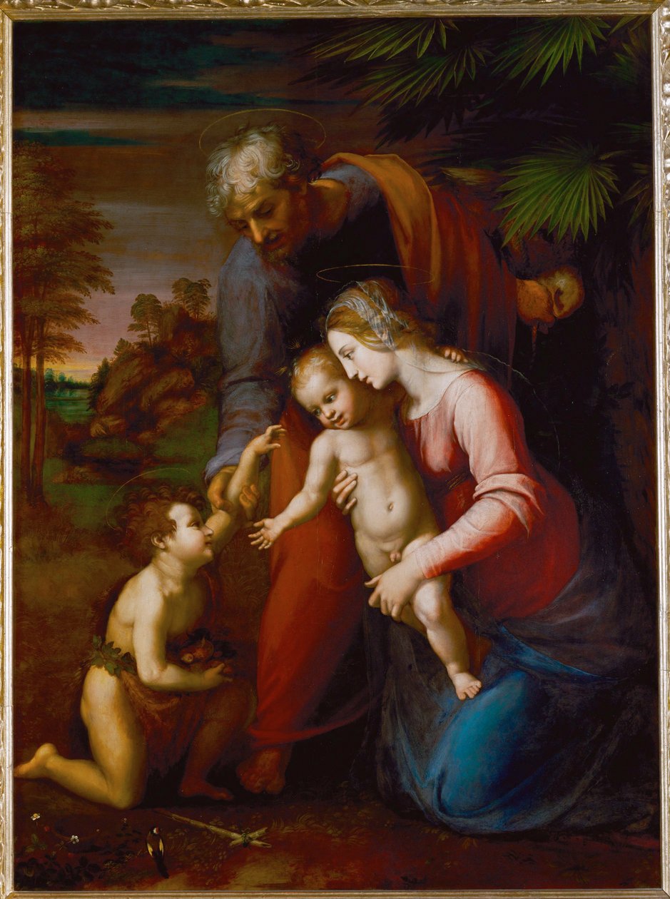 Holy Family with Young John the Baptist by Sanzio of Urbino (workshop) Raphael