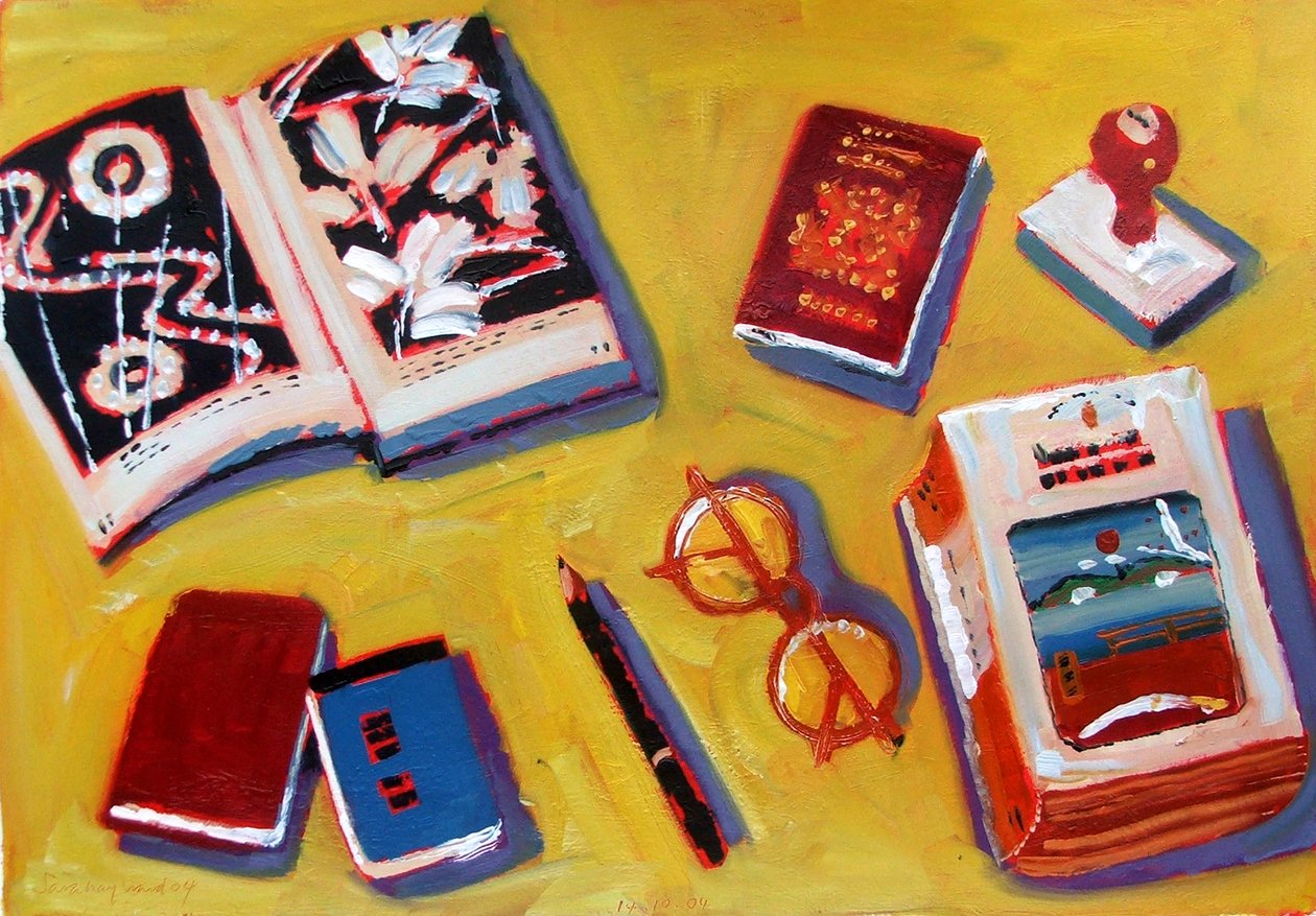 Glasses and Pencil by Sara Hayward: Buy fine art print
